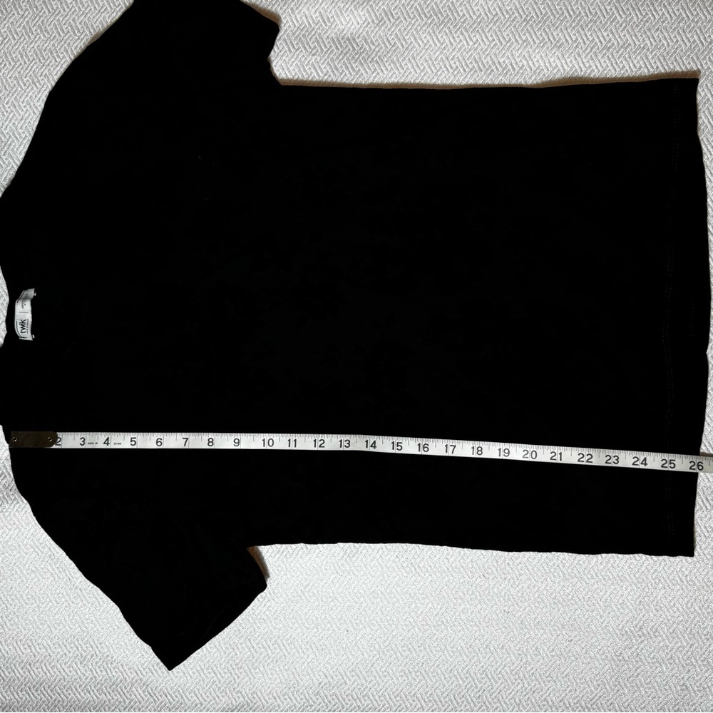 TWIK Black Velvet Short Sleeve Tee Floral Pattern Flocked Burn-out Style Size S - Picture 9 of 9